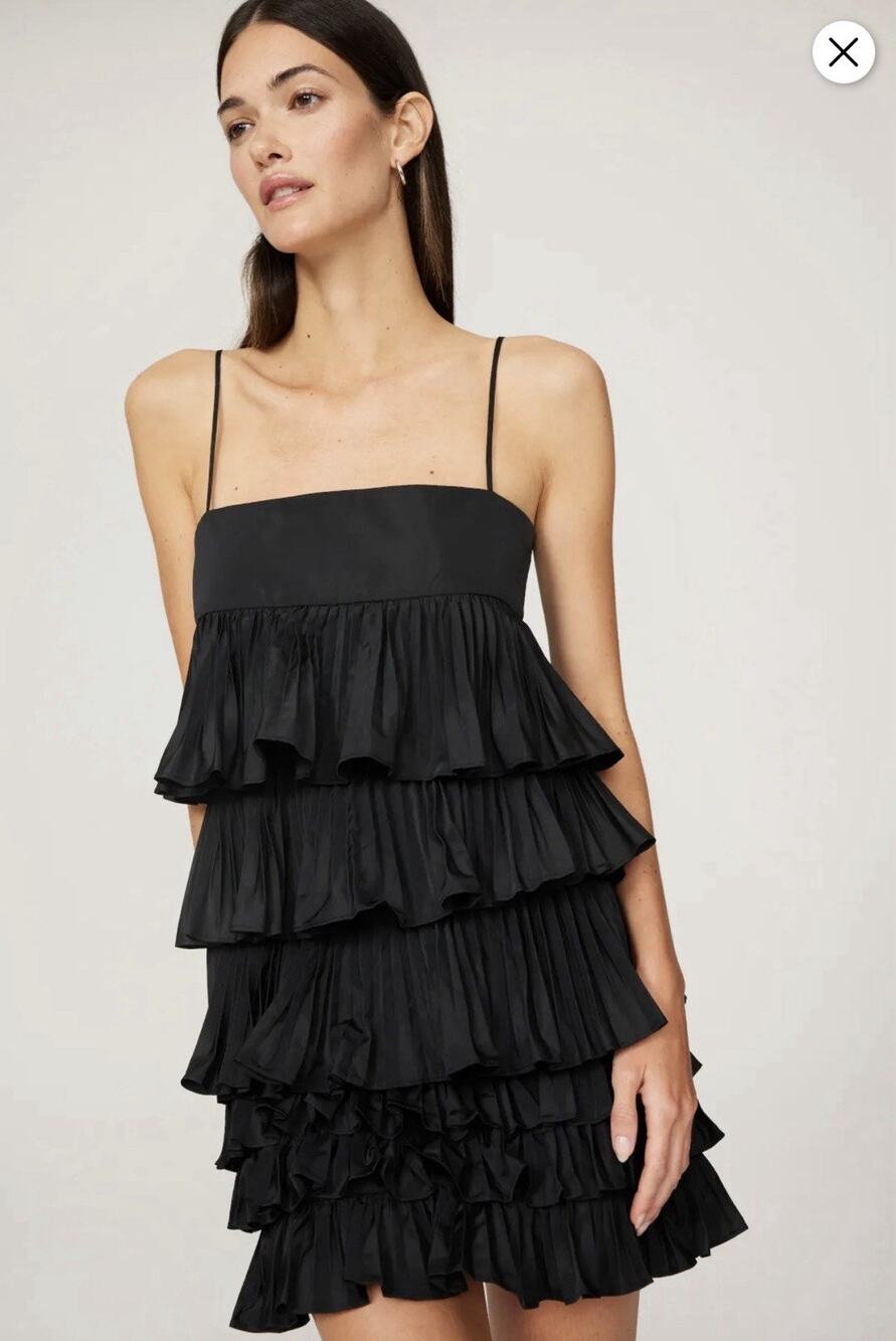 NWOT Alexis Corsini Dress Ruffle LBD Party Black Women’s Size Medium